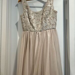 Elegant Floral Lace Women’s Dress in Cream
